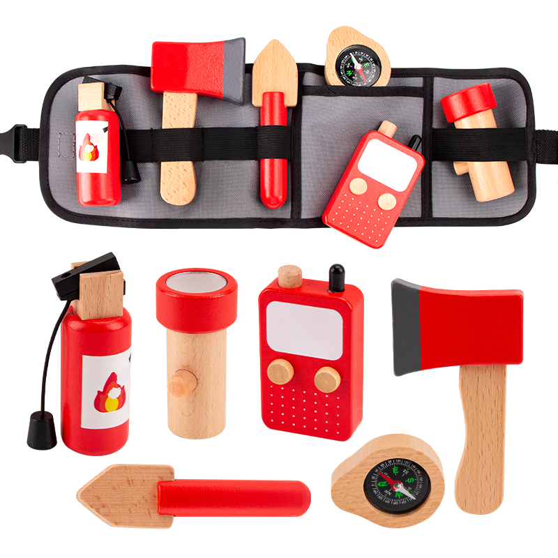 Gardening Tools For 6 Year Old - Kids Wooden Simulation Tool Firefighter Waist