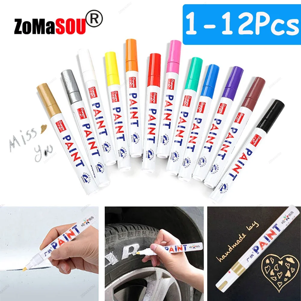Garden Row Marker - 1-12Pcs White Permanent Paint Pen Colorful
