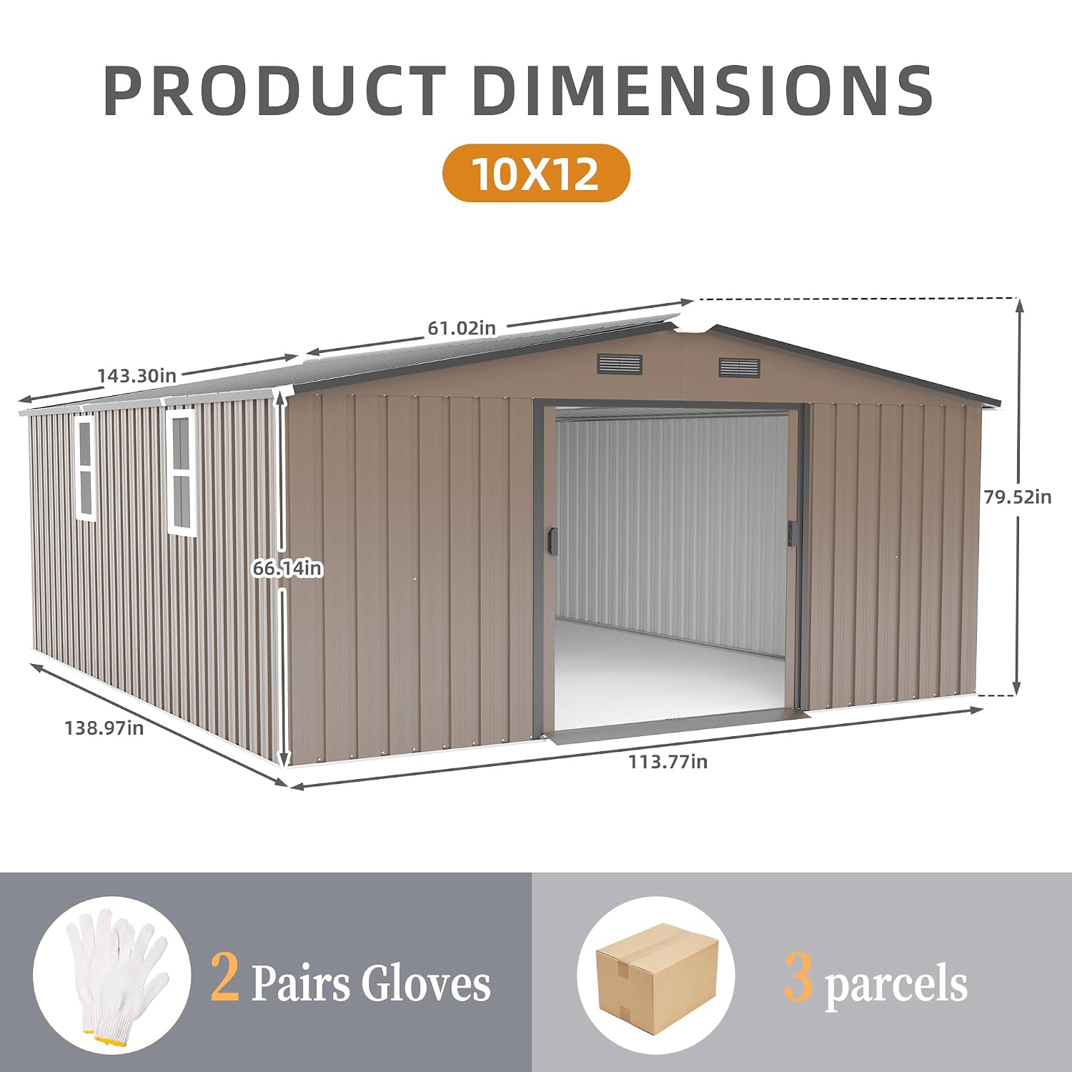 10x12 FT Outdoor Storage Shed, - đánh giá và giá Gardening Tools In