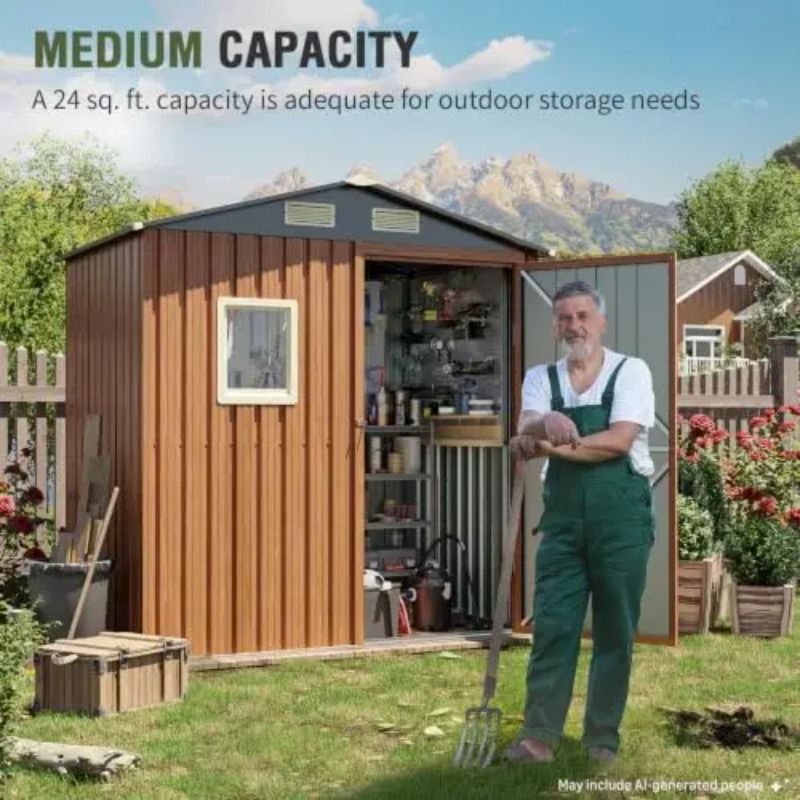 Outdoor Storage Shed 6x4 Ft, L - đánh giá và giá Gardening Tools In