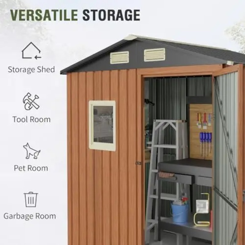 Outdoor Storage Shed 6x4 Ft, L - đánh giá và giá Gardening Tools In
